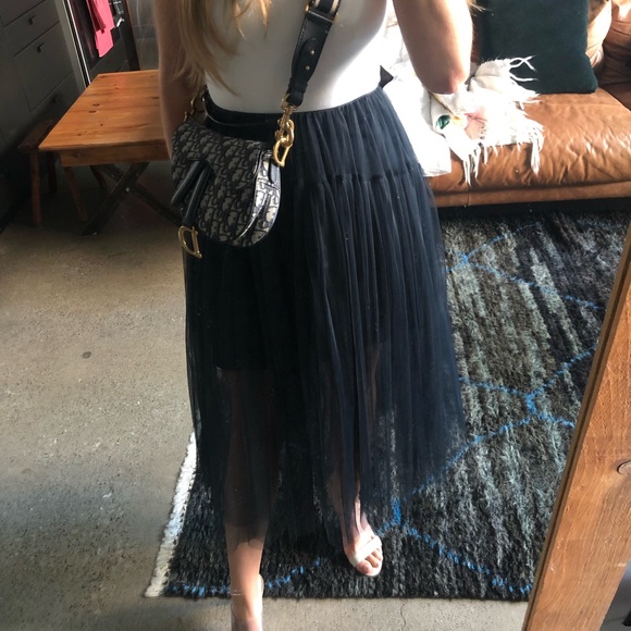 ❌SOLD❌ Tulle Navy Blue Midi Skirt - Picture 5 of 11